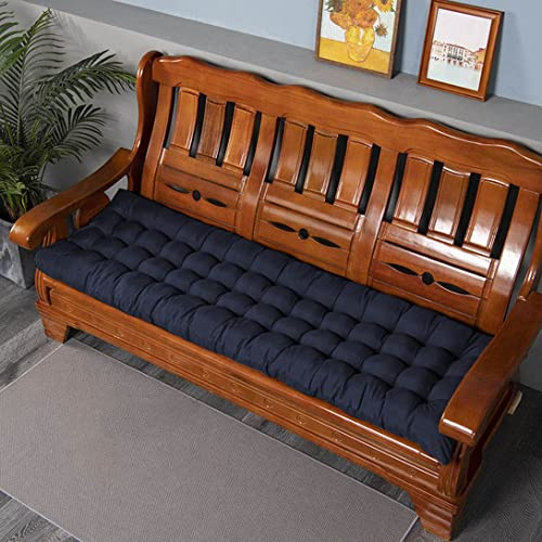 Bankauflage für Garten Dicke Gartenbankauflage für 2/3 Sitzer 8 cm Dicke Gartenbankauflage rechteckige Lange Bankauflage für Haus/Garten/Chaiselongue/Schaukel/Terrasse (140 x 50 cm Marineblau)