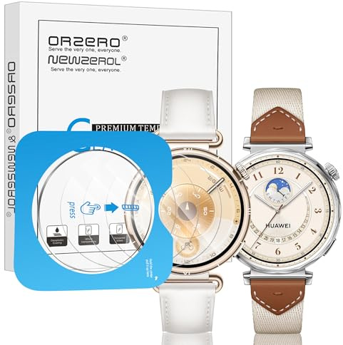 NEWZEROL 3 Stück Schutzfolie Kompatibel für Huawei Watch GT 5 41mm Displayschutz mit Montagerahmen, Einfache Installation Folie Anti-Kratzer Blasenfrei Huawei Watch GT5 41mm Displayschutzfolie