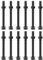 sourcing map M12x130mm Square Neck Carriage Bolts with Nuts & Washers, 12Set 304 Stainless Steel Round Head Square Neck Coach Bolt Screws, Black