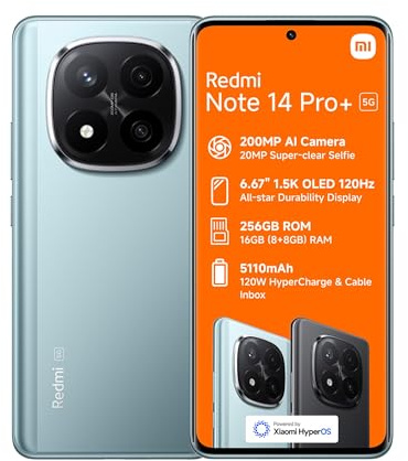 Xiaomi Redmi Note 14 Pro+ 5G, Dual, 256GB 8GB RAM, Frost Blue (with Charger)