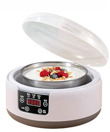 Probiotico Yogurtiera Macchina, 1.2L Yogurtiera Automatica con Controllo della Temperatura, 5 Vasetti in Vetro & Rivestimento in Acciaio Inox per Yogurt, Formaggio, Natto