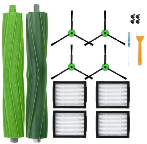 Nicemiya Pack de Accesorios compatible con iRobot Roomba E & I Serie i7+ i3+ i4+ i6+ i8+ j5+ j7 y E5 E6 E7, Kit de Recambios Completo. Repuestos de Cepillos Laterales, Filtros, Rodillos Extractores