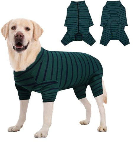 Tuta Chirurgica per Cani da Recupero Body per Cani Dopo Op Traspirante Post Operatorio Protezione di Ferite Addominali Anti-Leccare le Ferite, E-Collare e Cono Alternativi (Pino Verde, M)