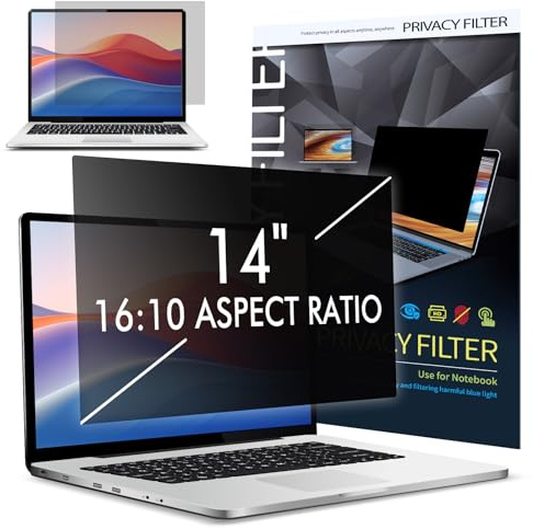 LAMA Blickschutzfilter für 14 Zoll Laptop, Blickschutzfolie Abnehmbarer Sichtschutzfolie Sichtschutz Displayschutz, Sichtschutzfilter Privacy Filter,Augenschutz/Anti-UV/Anti Blaulicht(16:10)