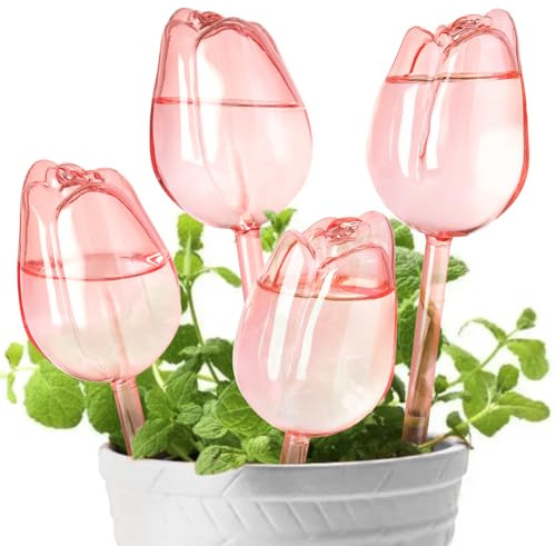 SL-JIJI Premium Glass Plant Watering Bulbs - Automatic Self-Watering Globes for Indoor & Outdoor - Decorative Watering Dripper Devices for Hanging Baskets, Terrariums & Succulents (4pcs)