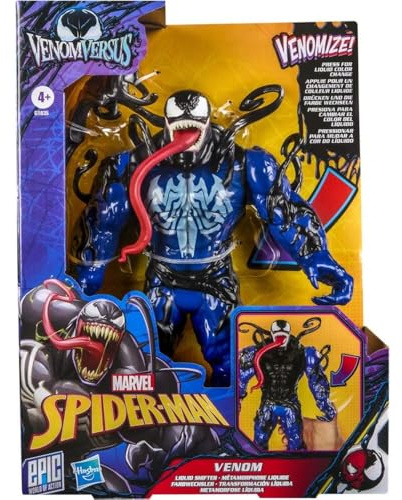 Marvel Spider-Man Epic World of Action VenomVersus Venom Liquid Shifter Actionfigur, 11 Zoll (27 cm) Superheldenspielzeug für Kinder ab 4 Jahren