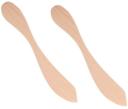 MOTHNUR 2 pièces Couteaux à Beurre Bois de Hêtre sans Vernis Couteaux Tartiner Ergonomiques pour Beurre Confiture Fromage Ustensiles de Cuisine Légers et Faciles à Nettoyer