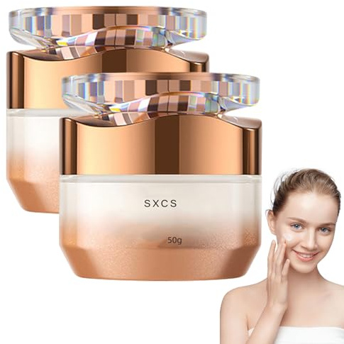Crema de Maquillaje Iluminadora, C rema Facial Sencilla con Nicotinamida para Damas, Hidratante con Vitamina C, Crem a Tonificante Multifuncional, Ilumina la tez de forma natural (2 unidades)