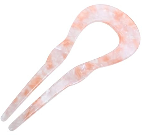 TOPBATHY Forcina Chioma Donna Stile Cinese U Forma in Acetato Antiscivolo per Acconciature Varie Occasioni Accessorio Elegante Rosa