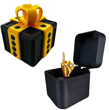 El molesto regalo con dedo: divertida caja de regalo con sorpresa de dedo medio y juguete de tornillo 3D. Broma emergente para diversión y entretenimiento en la oficina, como decoración del hogar o