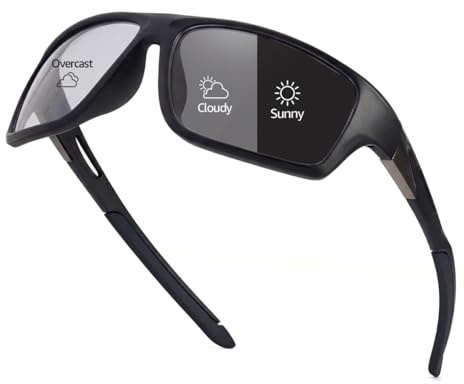 Myiaur Fahrradbrille Herren Selbsttönend, Polarisierter UV400-Schutz Photochrome Sonnenbrille, Ideal Zum Autofahren, für Outdoor-Sportarten Und Den Täglichen Gebrauch