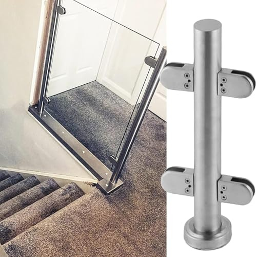Sistema de barandilla redonda para terraza con abrazaderas de espiga, kit para uso seguro en patio y exterior interior, solución de seguridad versátil