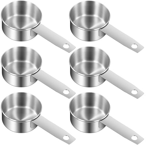 CHIHEUNG 6 cucharas medidoras de acero inoxidable de 60 ml, cuchara medidora de 56.7 g para café, cocinar, hornear