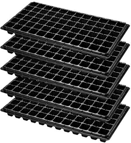 Grtheenumb Plateau de graines à 72 cellules | Plateau de pépinière semis, Pot pépinière démarreur graines 72 cellules pour la Plantation semis, Bouchons Propagation, Germination, 5 pièce