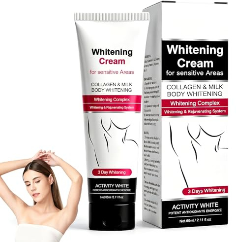 Underarm Whitening Cream,Crema Schiarente Corpo,Riduce La Melanina E Illumina L’Incarnato,Idratante E Nutriente, Per Ascelle, Ginocchia,Interno Coscia,Collo,Per una Pelle Più Morbida e Idratata,60g