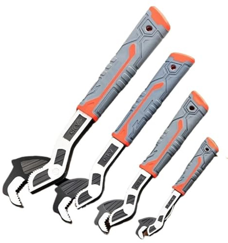 LAJHDCG Llave autoajustable multifuncional de acero al cromo vanadio, Kit de herramientas de combinación de llave Universal de tubo de apertura rápida(8-inch)
