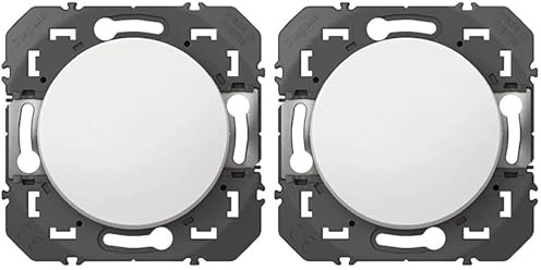 LEGRAND - Interrupteur Mural Simple ou Va-et-vient 10AX dooxie - Commande d'Éclairage (Sans Plaque) - Prêt à Installer - Fabriqué En France - Blanc (Lot de 2)