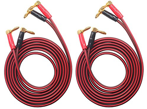 KK Cable BTK-4 HiFi OFC Speaker Wire, Right Angle Banana Plug to Right Angle Banana Plug (3M(9.8ft))