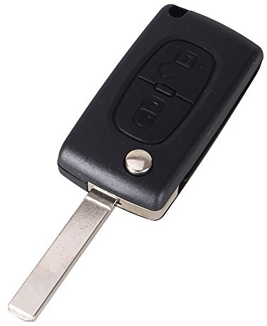 Schlüssel für Peugeot 207 307 308 3008 5008 807 Expert Partner C2 C3 C4 C8 Berlingo Jumpy | CE0536 | 2 Tasten | Modell mit Batterie Schlitz | Fernbedienung