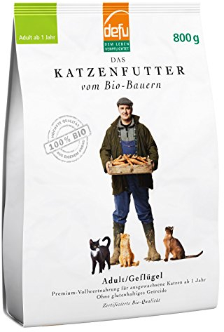 defu Trockenfutter für Katzen, Adult, Geflügel, Alleinfuttermittel, 2er Pack (2 x 800 g)