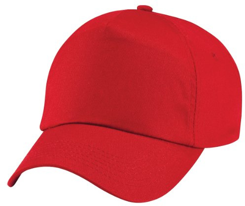 Beechfield - Gorra/Visera Básica - 5 Paneles (Paquete de 2) (Talla Única) (Rojo)