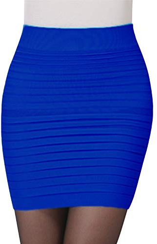 LAEMILIA Damen Nierenwärmer Rock Unterrock Skinny Stretch Einffarbig Elegant Minirock Bandeau T-Shirtverlängerung Multifunktion Einheitgröße Blau