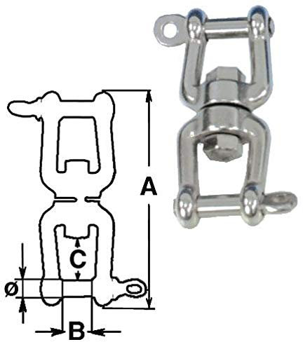 PARACHINISHOP GIRELLA Inox 316 2 Grilli 13 MM Accessori Barca Nautica