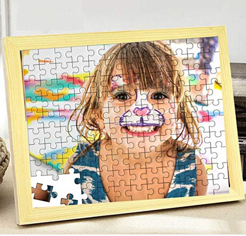 Custom Puzzles Puzzle aus Fotos – 35/70/120/200/300/500/1000 Teile für Erwachsene und Jugendliche, personalisierte Puzzle Holzpuzzles Kinder Puzzle, Aktivität als Gastgeschenke(mit Bilderrahmen)
