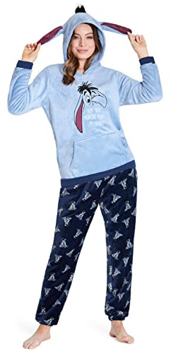 Disney Pigiama Donna Invernale Pile Stitch Minnie Minou Simba Winnie The Pooh