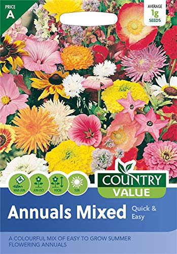 Fothergills Country Value ANNUALS Mixed Quick & Easy Flower Seeds (1 Packet)