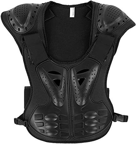 01 Kinder Reiten Brustschutz, Kinder Sport Protektor Weste Leicht für Kinder zum Schutz des Körpers(All Black, S)
