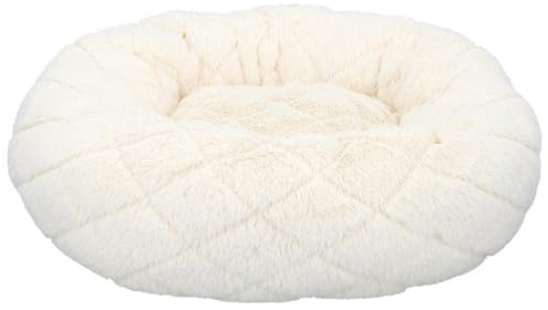 Pet Comfort Hundebett/ Katzenbett - Donut - Kissen - Sofa - für Katzen und kleine Hunde - Flauschig - Waschbar - Ø46cm - Beige