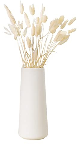 TENMEDARY Vase für Pampasgras, Vasen Weiß Deko, Keramik Blumenvase Matt Vasen Deko für Trockenblumen und Schnittblumen Tisch