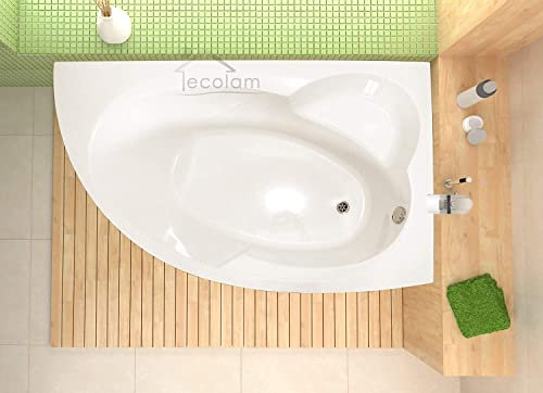 ECOLAM Baignoire de coin en acrylique asymétrique Carmen 170x100 cm | version droite | Revêtement en polystyrène | siphon + silicone