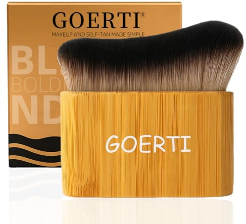 Large Self Tanner Brush GOERTI Blend & Blur Body Brush for Leg & Body Makeup Kabuki Foundation Applicator Streak-Free Blending for Self Tanner Lotion, Bronzer Powder, Liquid Foundation, Tanning Mousse