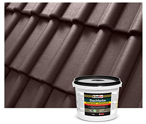 Isolbau Peinture pour toit - 4 kg - Couleur RAL - Peinture de façade Nano - Résistante aux intempéries - Sans solvants, imperméable, résistante aux UV - Marron
