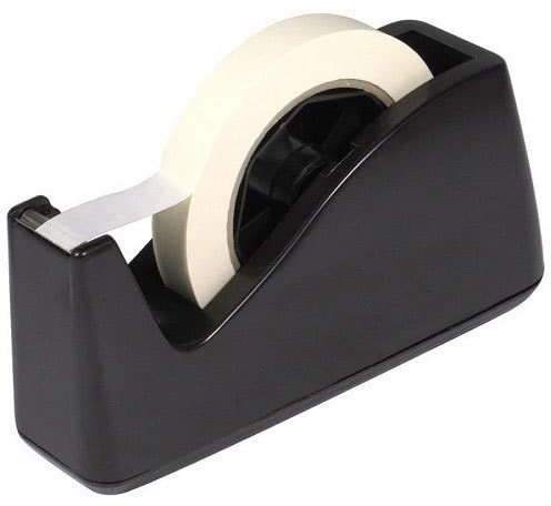 Hyperwell Heavy Duty Tape Dispenser, Manual Sharp Cutting Blade, Weighted Anti Slip Base - HYW-1003, Black, Plastic, for Warehouse, Home and Office