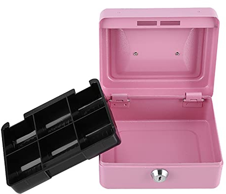Mini Cash Dose Mini Safe Box für Kinder Stahl 1Pc Mini Portable Stahl Petty Abschließbar Bargeld Geld Münztresor Sicherheitsbox Haushalt Rosa (Rosa)