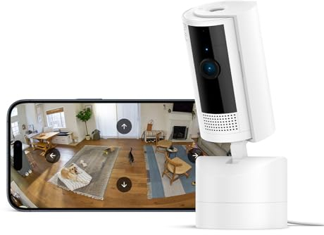 Bewegliche Ring-Innenkamera (Pan-Tilt Indoor Camera) von Amazon | Plug-in-Sicherheitskamera für Haustierbesitzer | 360° schwenkbar, 169° neigbar | 30 Tage Ring Protect