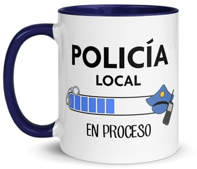 Kembilove Taza cerámica policia local - tazas de cafe - tazas originales para regalar - tazas desayuno 350ML – Policia Local en proceso