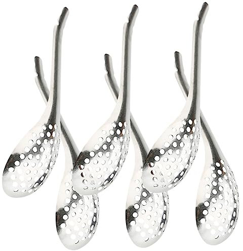Ciieeo 6 Stück Edelstahl Kaviarlöffel Schlitzlöffel Für Kaviar Und Feinkost Hochglanzpoliert Ergonomischer Griff Küchenhelfer Für Dips Und Saucen