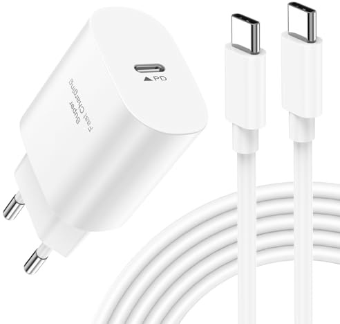 Chargeur USB-C 25W avec Câble 2M pour Samsung Galaxy S24 Ultra S23 S22 S21 S20 S10 A15 A25 A35 A55 5G - Adaptateur Secteur Type C Charge Rapide