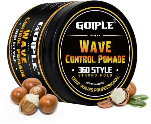 360 Cheveux Ondulés Produit- Une Tenue Forte et des Ondes Étagées, Crème LavanteFacile ¡ Rincer avec Cire pour Hydratation, Contróle et un Éclat Soie.4 oz