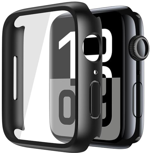 Piuellia 2 Pack Hard Protective Case Screen Protector Compatible with Apple Watch Series 10 (2024) 46mm, Anti-Drop Ultra-thin Full Coverage PC Cover for iWatch, 2 Black