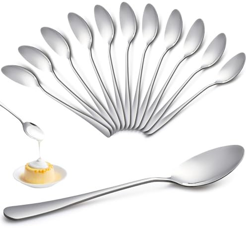 VEPEPE Teelöffel 12 Stück, Kaffeelöffel Edelstahl, Hochwertiger Kleine Löffel, Länge 17 cm, Dessertlöffel, Eierlöffel, Spülmaschinenfest, für Haushalt, Restaurant, Kantine, Cafe