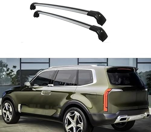 ZHAODG Barre Portapacchi per Auto, per KIA Telluride 2019-2021 Barre PORTATUTTO, portabiciclette, Barre trasversali da Tetto,Bagagli Trasporto Rack, Auto Accessori