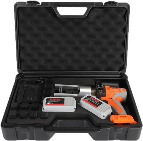 Crimpadora hidráulica eléctrica de cables, 12 toneladas, 11 matrices, herramienta de crimpado hidráulica de 16-300 mm2 con estuche de transporte, herramienta de crimpado de cables de batería eléctrica