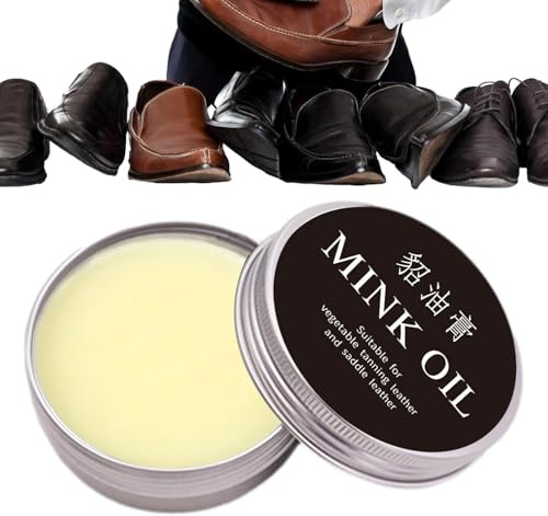 Leather Cleaner, Leather Conditioner | Mink Oil | Saddle Soap, Natural Recoloring Balm Oil Care Cream for Refurbishing Balm for Boots, Bags, CarSeats, Boots (1, 30)
