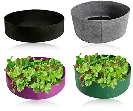 BESTonZON 2piezas Maceteros De Tela Contenedor De Móvil Gruesa Morada para Plantar Interior Jardín