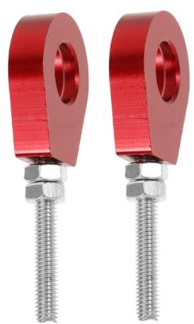 Alipis Tendicatena per Catena Moto in Alluminio Rosso, Regolatore Interno da 12mm, 2 Pezzi, Facile da Regolare, Ampia Applicabilità per Manutenzione Motociclette